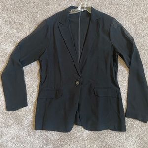 Black sheer sleeve blazer